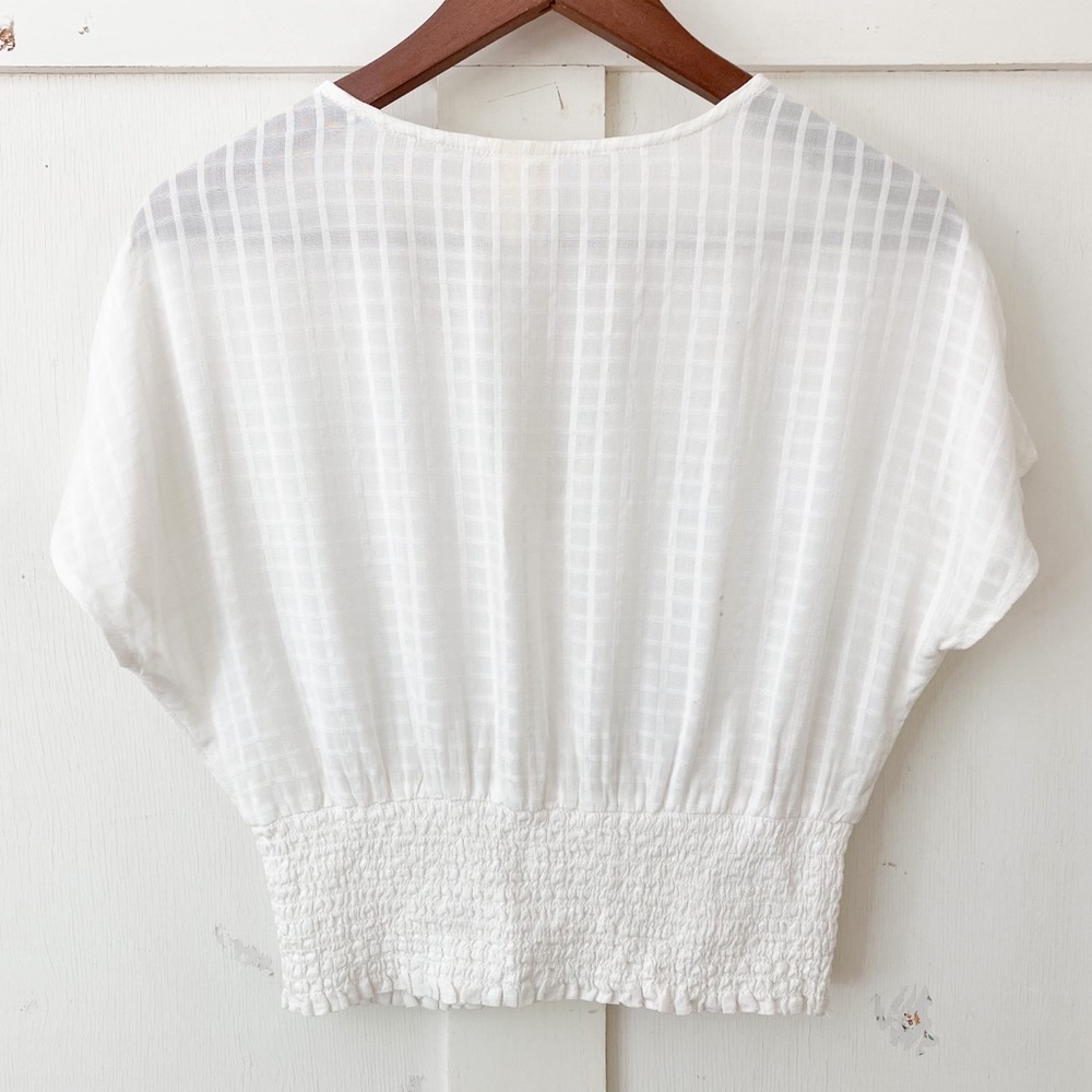 Japna button v-neck cinche waist blouse XS - Picture 5 of 7